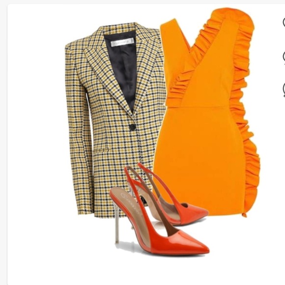 MSGM Marigold Ruffled One Shoulder Dress Size 38/ US 0 - Picture 1 of 8